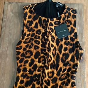 Small JLux label leopard jumpsuit